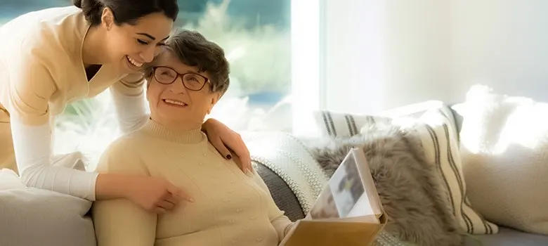 Independent caregiver serving her client
